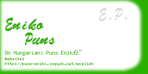 eniko puns business card